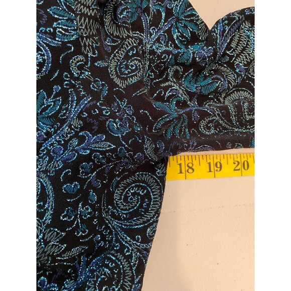Alex Evenings Sleeveless Dress Black Blue Paisley Velvet Bolero Jacket Size 14 P - Picture 16 of 16